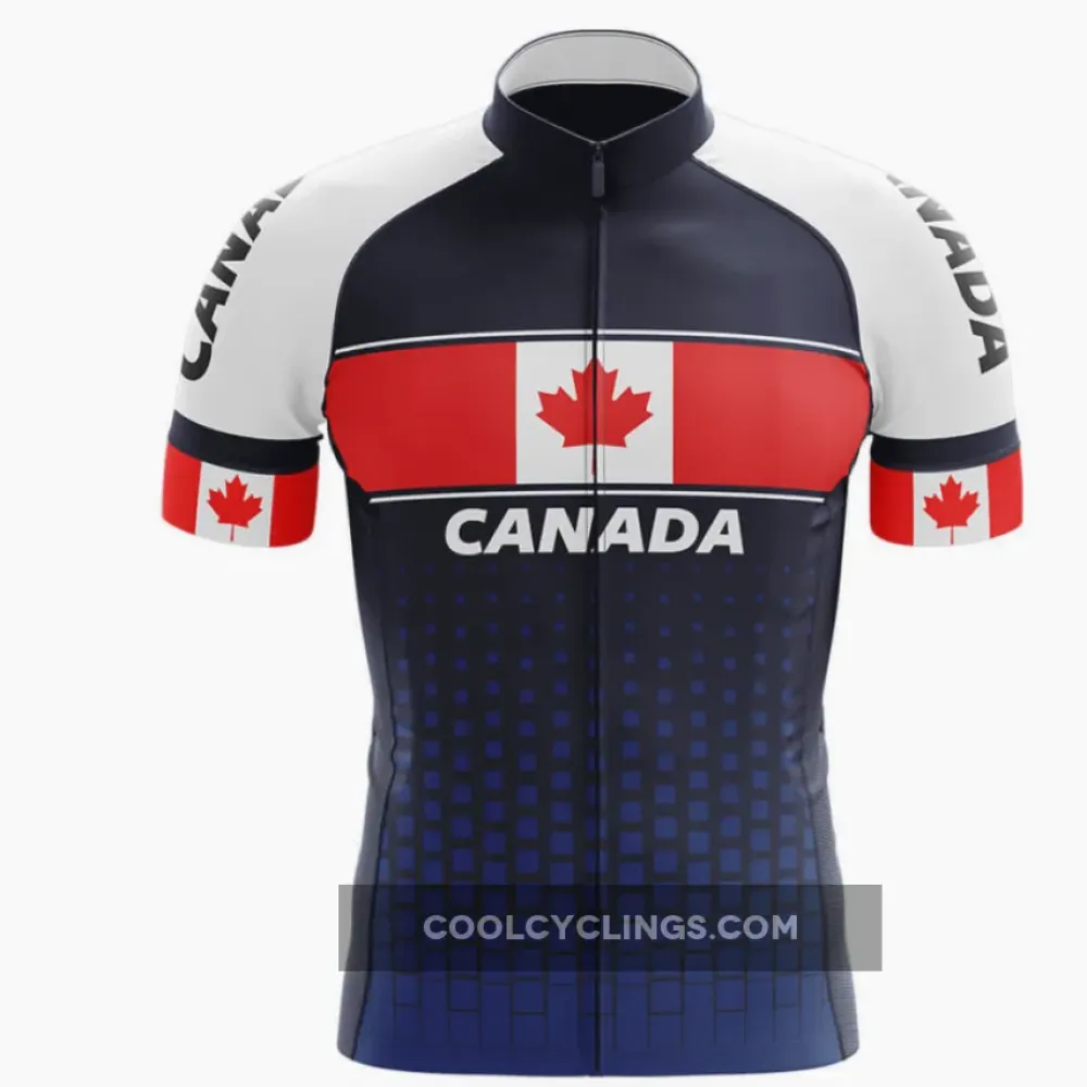 Canada S1 Cycling Jersey Canadian Flag Navy/Red/White