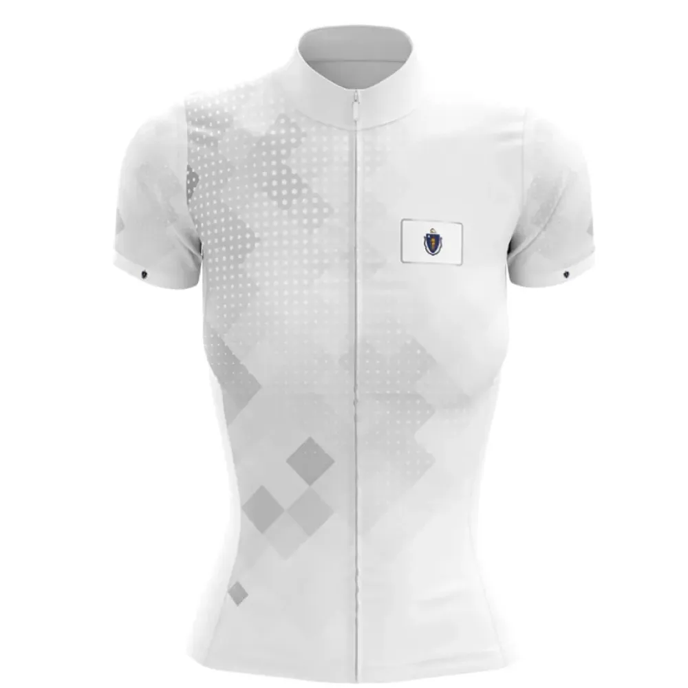Massachusetts Women Cycling Jersey White/Grey/Black