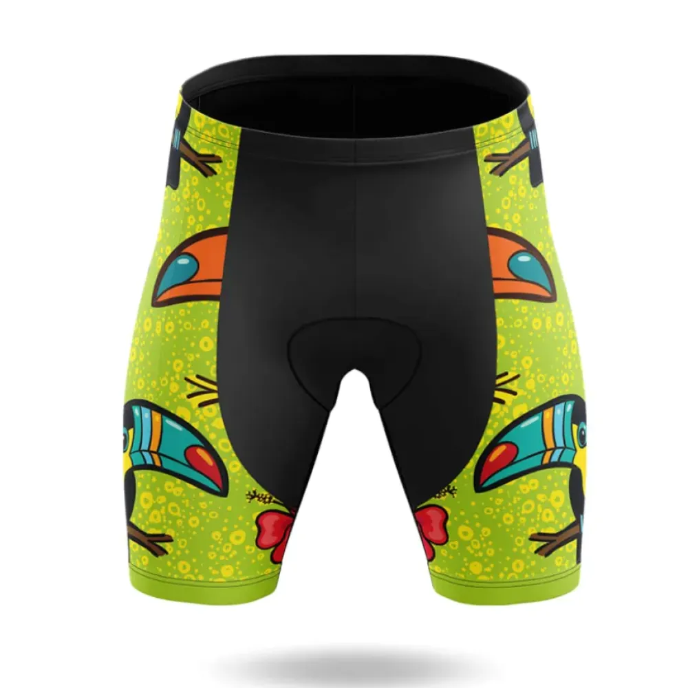 Tucan Hibiscus Women's Cycling Shorts Yellow/Red/Green