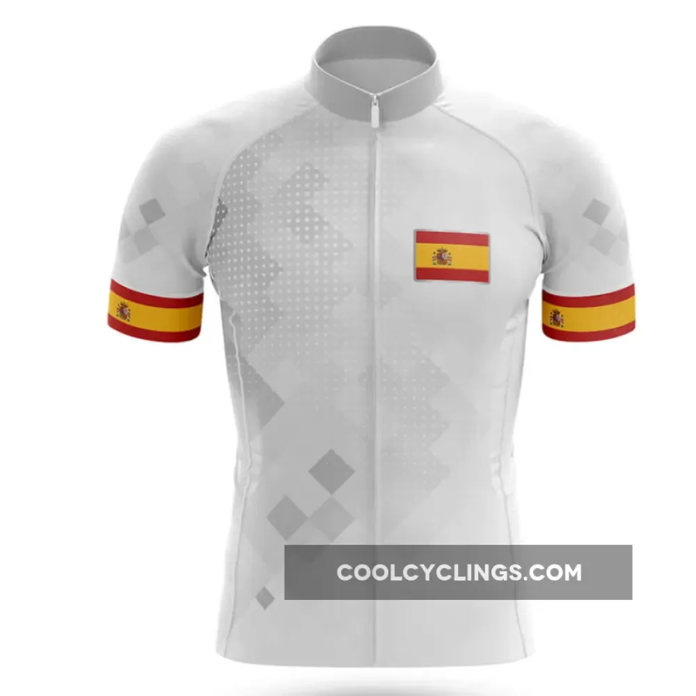 Spain Cycling Jersey Unique Design White/Gold/Red