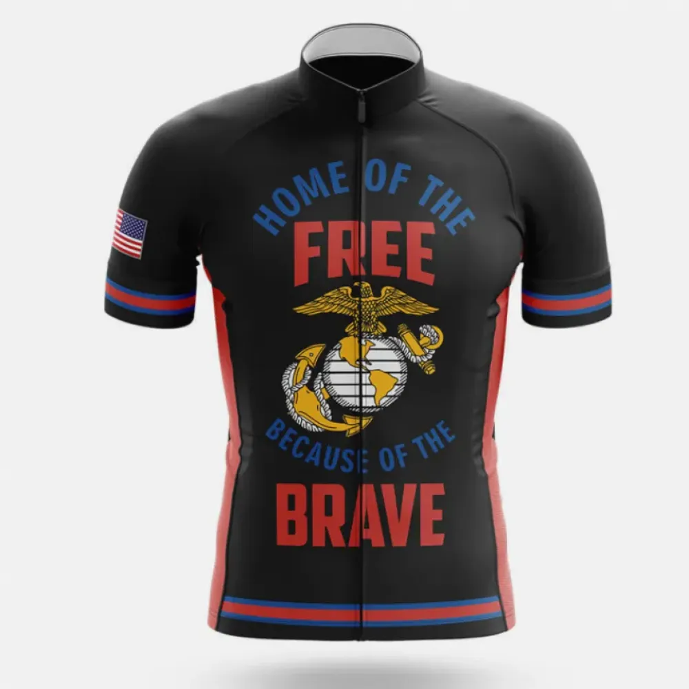 USMC Home Of The Free Cycling Jersey Black/Red/Blue