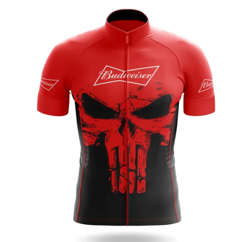 Budweiser Punisher Premium Cycling Jersey Red/Black/Grey