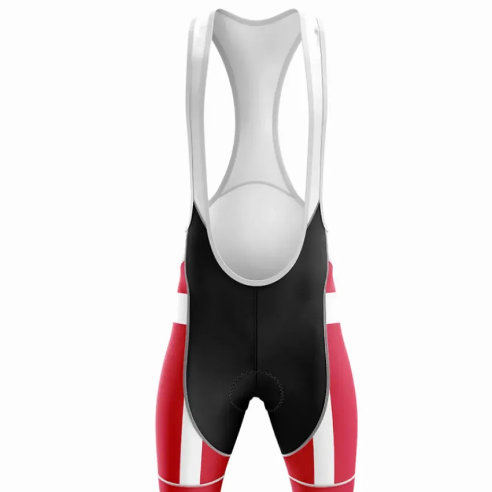Denmark V4 Cycling Bibs White/Red/Black