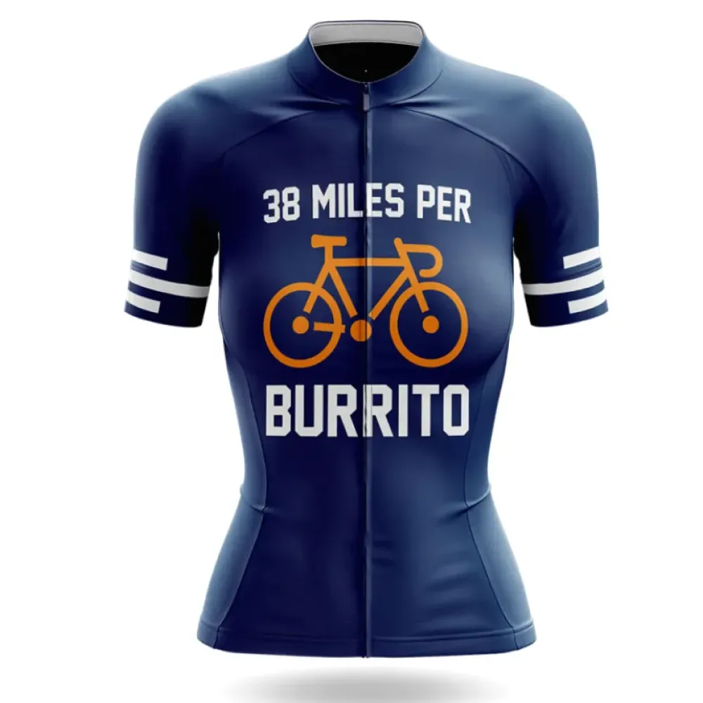 Burrito Jersey 38 Miles Navy/Women/Cycling