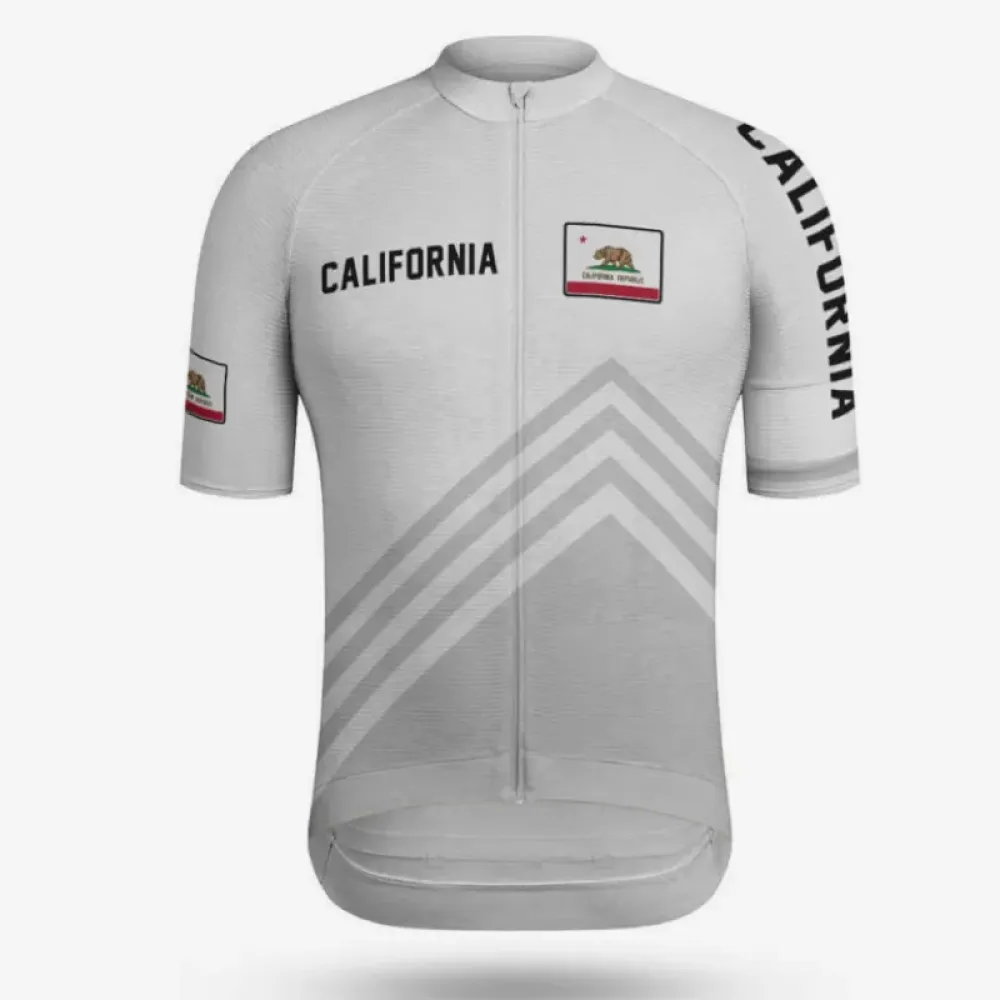 California Premium Cycling Jersey White/Grey/Black