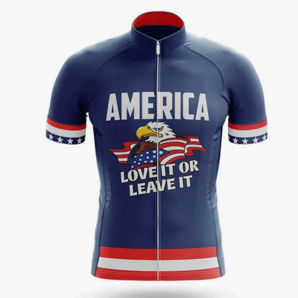 America Cycling Jersey Love It Or Leave It Navy/Red/White