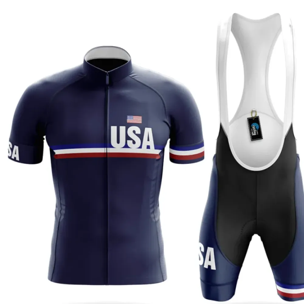 USA S18 Cycling Kit Full Set Navy/Red/White