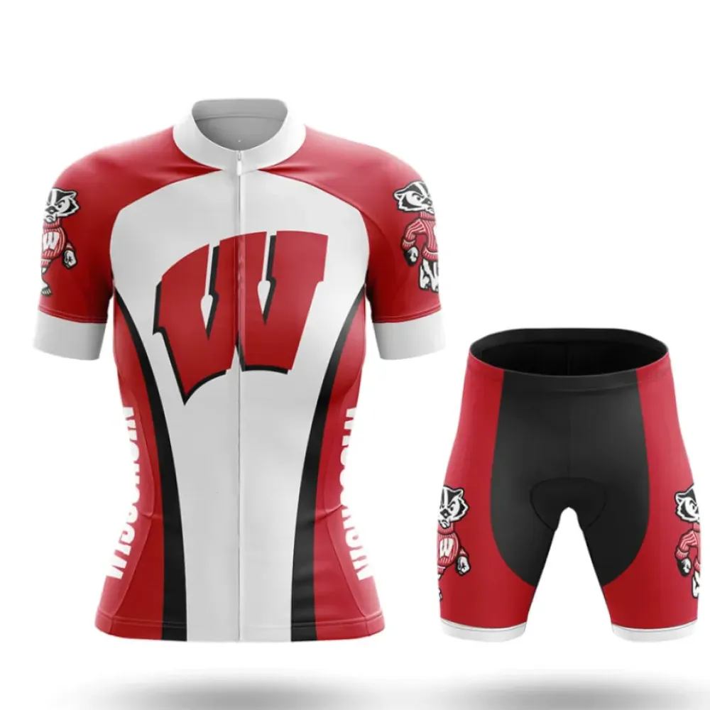 Wisconsin Badgers Cycling Kit Full Set Red/White/Black