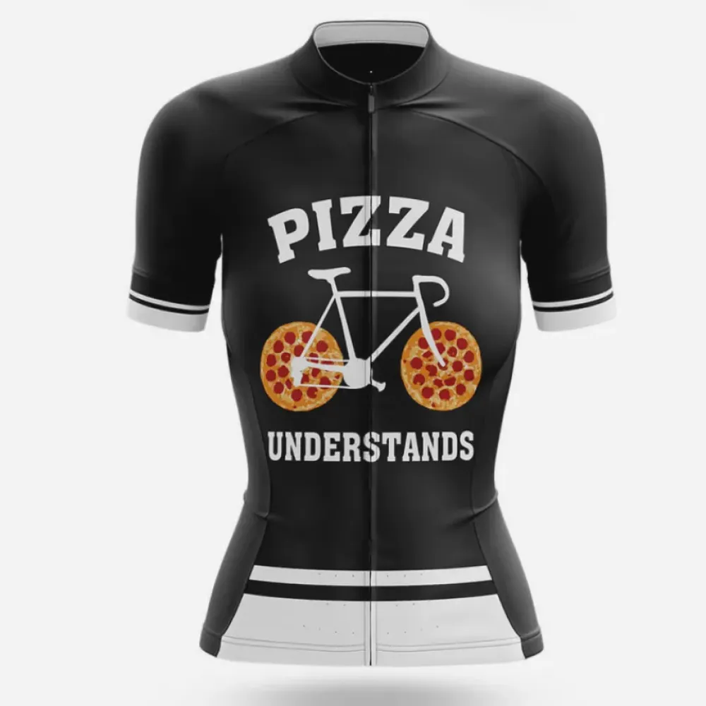 Pizza Understands Women's Cycling Jersey Black/White/Grey