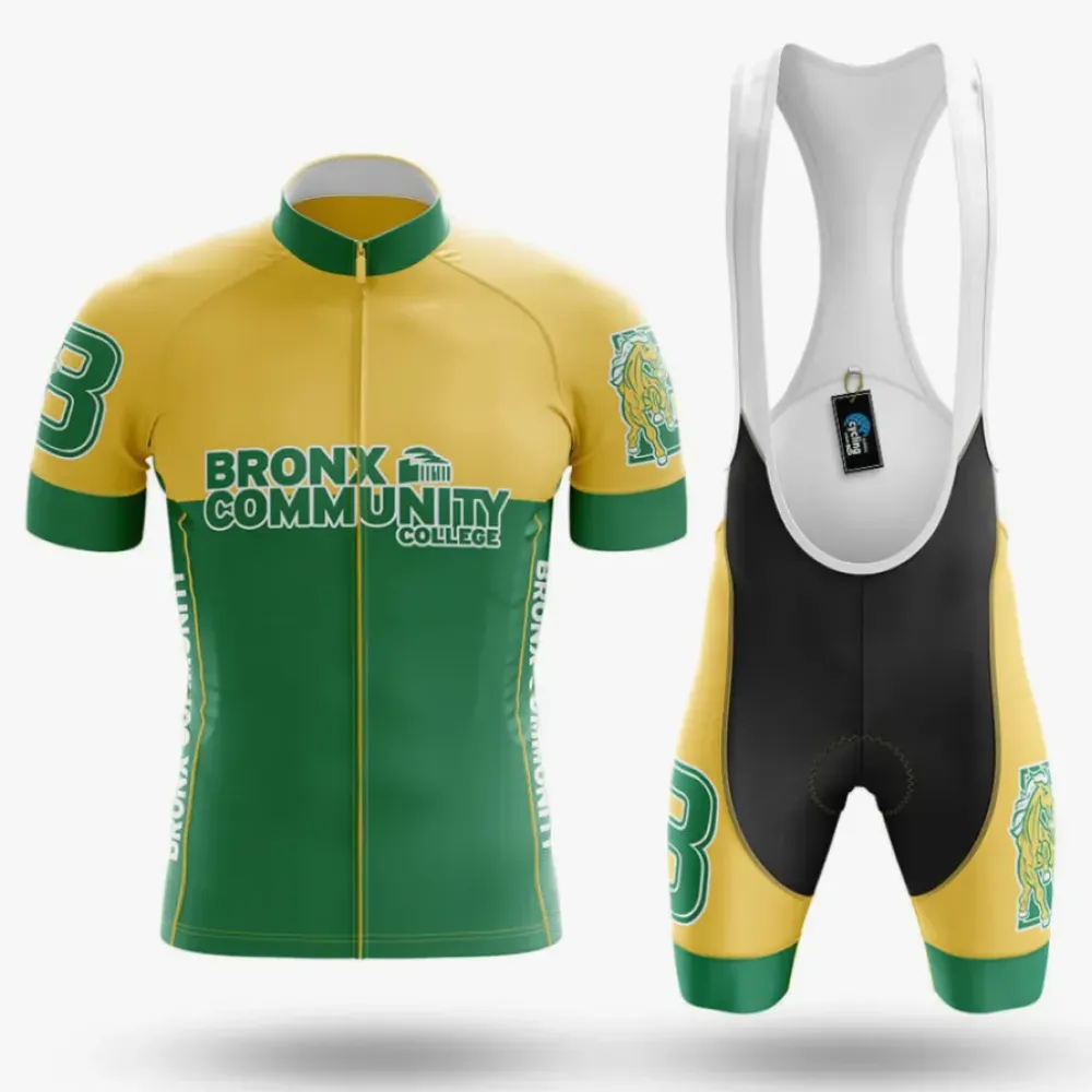 Bronx Community College Cycling Kit Full Set Ver.2 Feature Green/Yellow/White