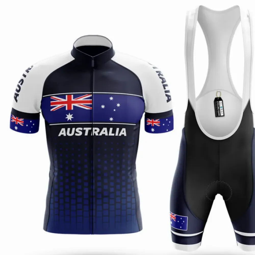 Australia S1 Cycling Kit Australian Flag Navy/White/Blue