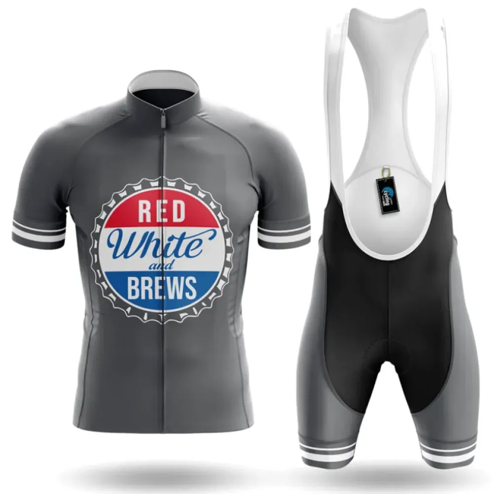 Red White and Brew Cycling Kit Full Set Gray/White/Red