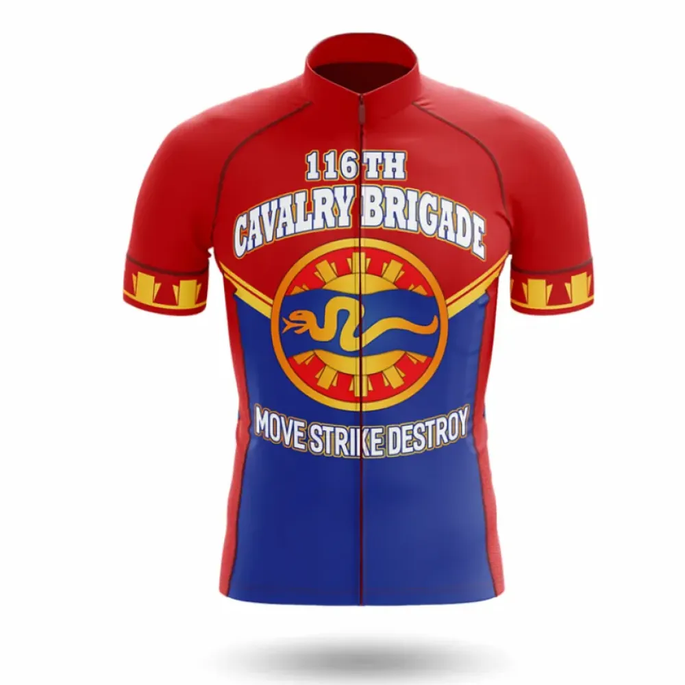 116th Cavalry Brigade Cycling Jersey Military Style Red/Blue/Yellow