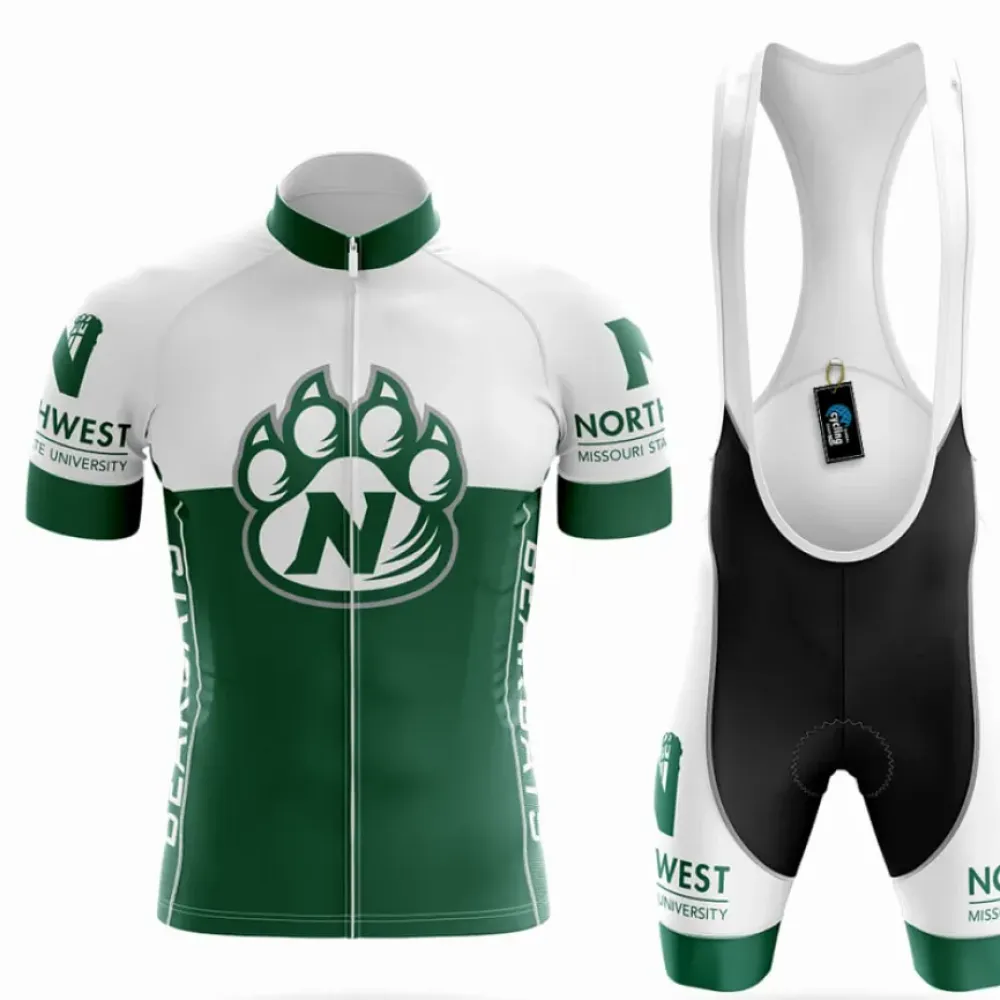 Northwest Missouri State University Cycling Kit Full Set Ver.2 Green/White/Black