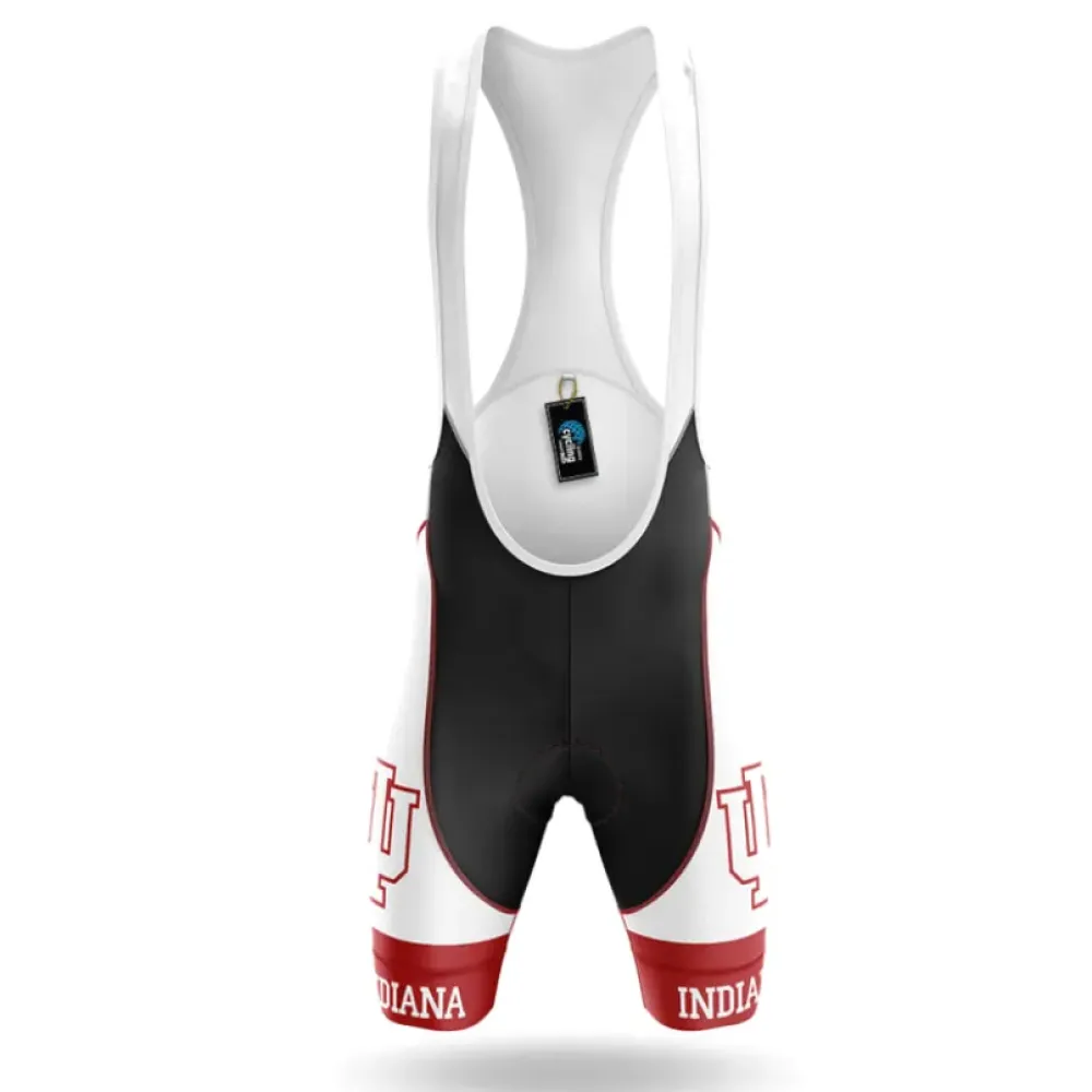 Indiana University Bloomington Cycling Bibs Comfortable White/Red/Black