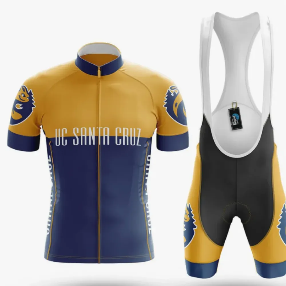 University of California Santa Cruz Cycling Kit Full Set Ver.2 UCSC Navy/Yellow/White