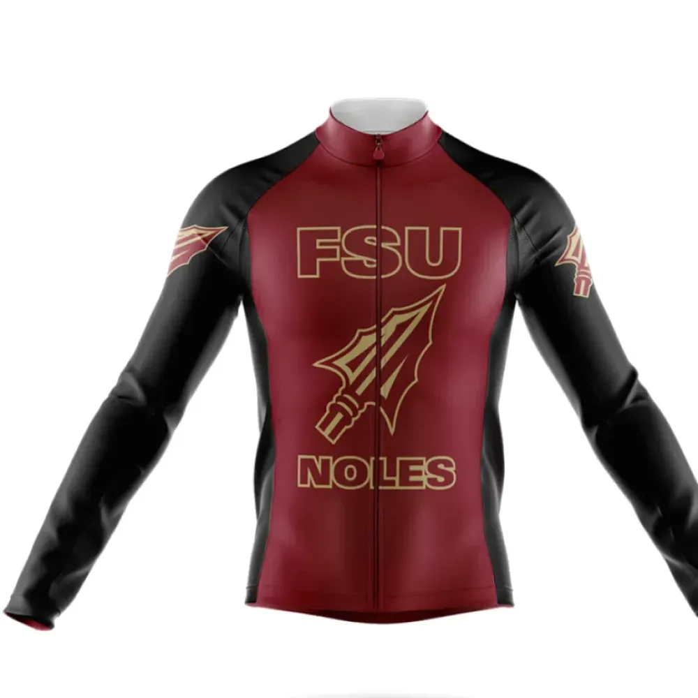 FSU Noles Long Sleeve Cycling Jersey Maroon/Black/Gold