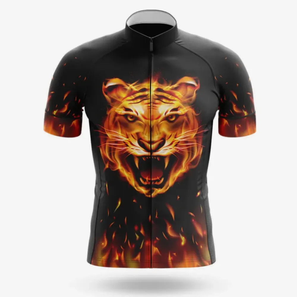 Tiger Cycling Jersey Ver.2 Flaming Black/Orange/Gold