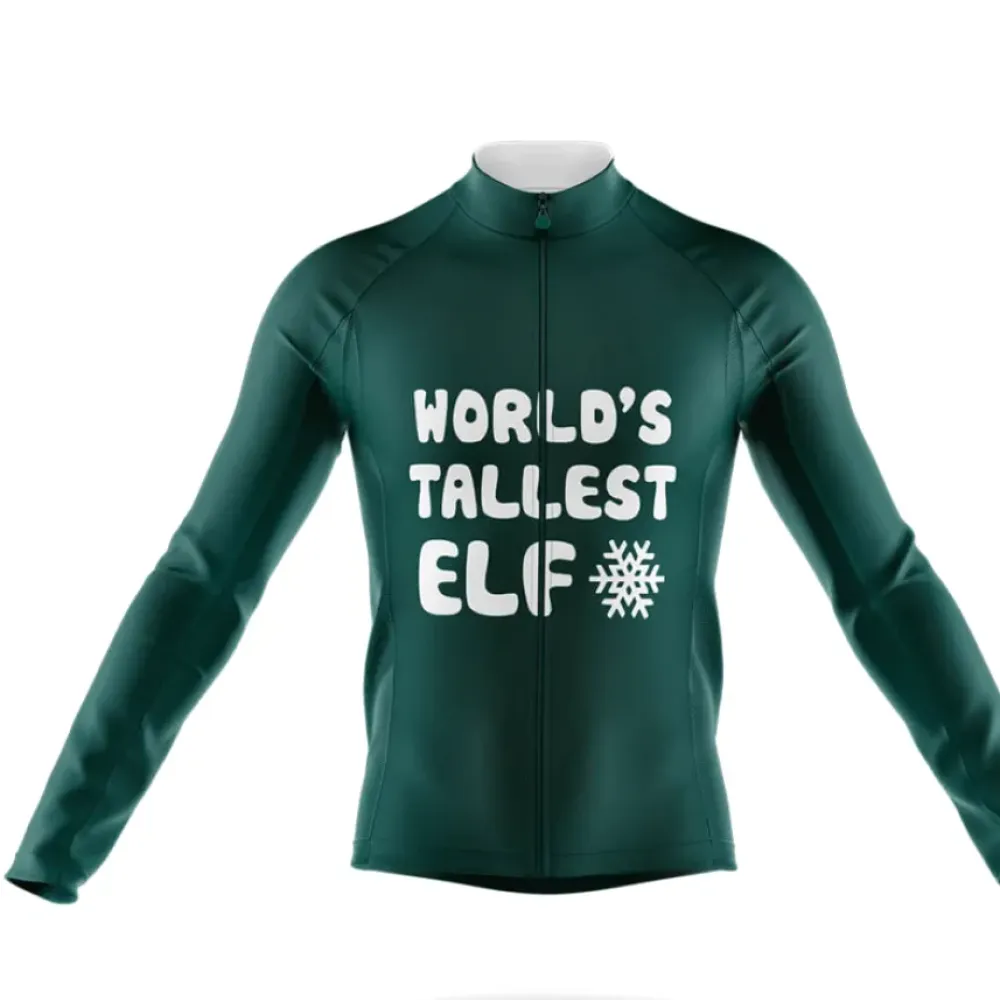 World's Tallest Elf Long Sleeve Cycling Jersey Green/White/Black
