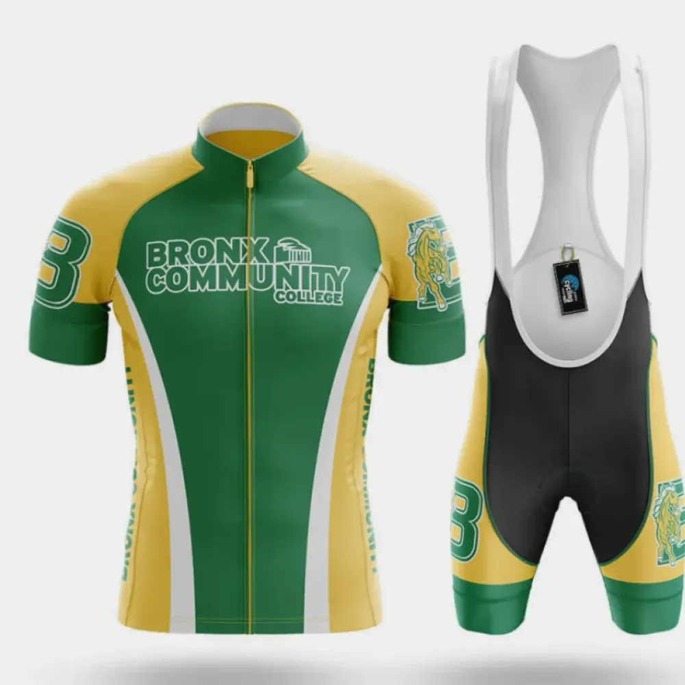 Bronx Community College Cycling Kit Full Set Green/Yellow/White