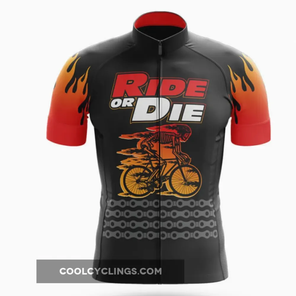 Ride Or Die V6 Cycling Jersey Black/Red/Gold