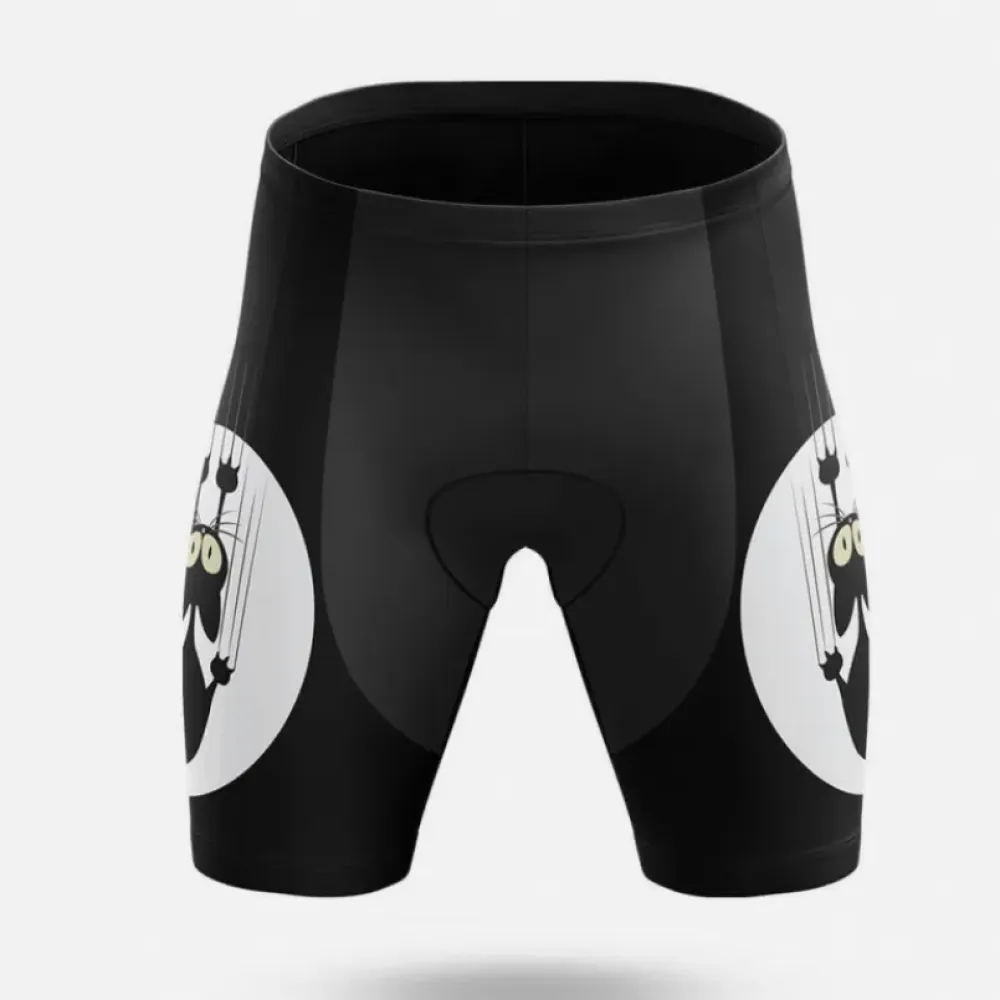 Cycling Shorts Black Cat Clawing White/Black/Grey
