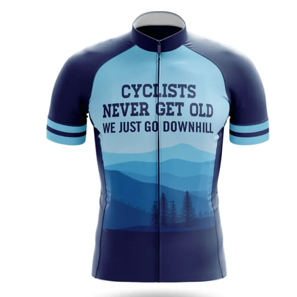 Never Get Old V4 Cycling Jersey Blue/Navy/Light Blue