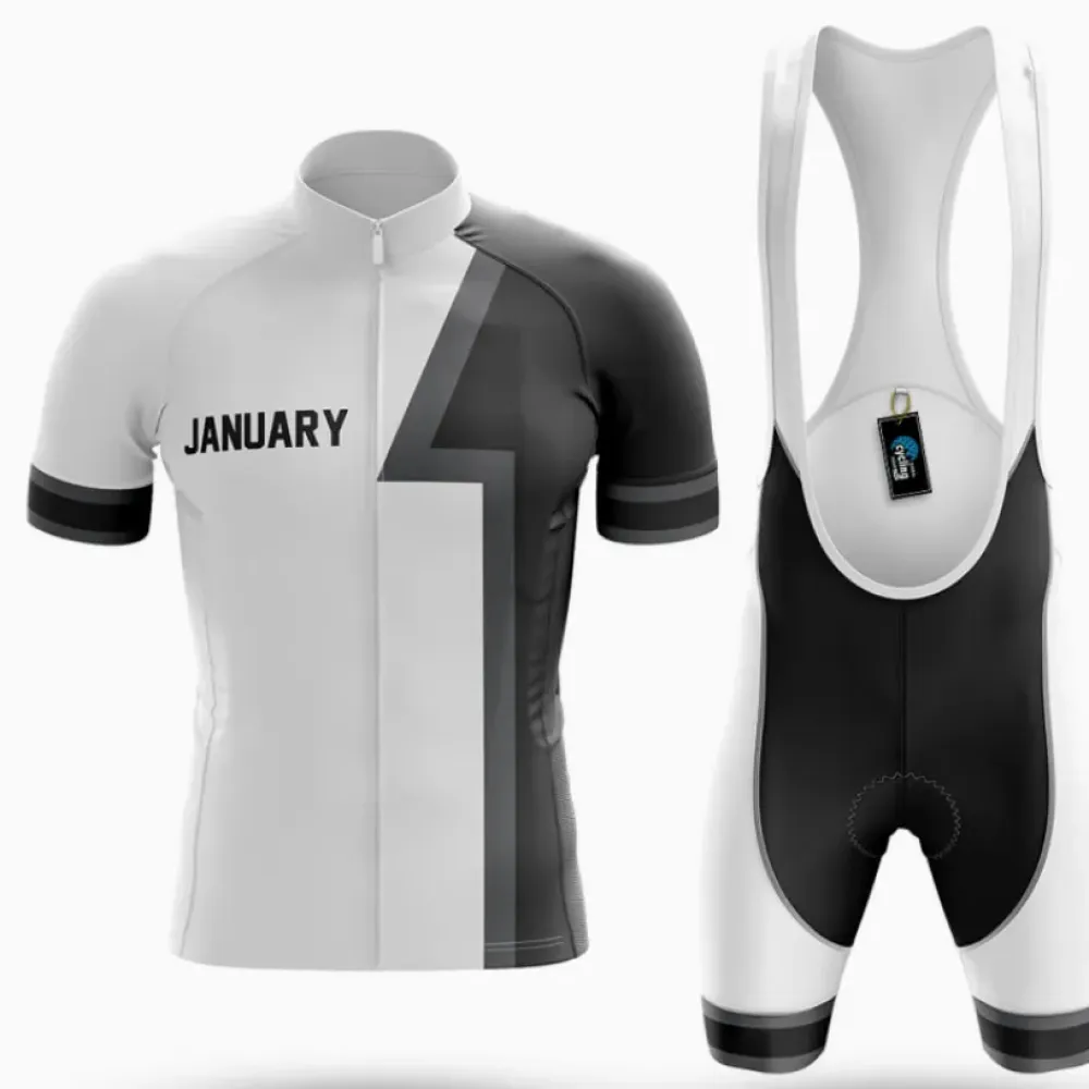 January Cycling Kit Breathable White/Black/Grey