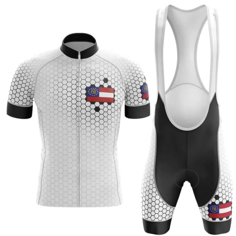 Georgia V7 Cycling Kit Hexagon White/Black/Grey
