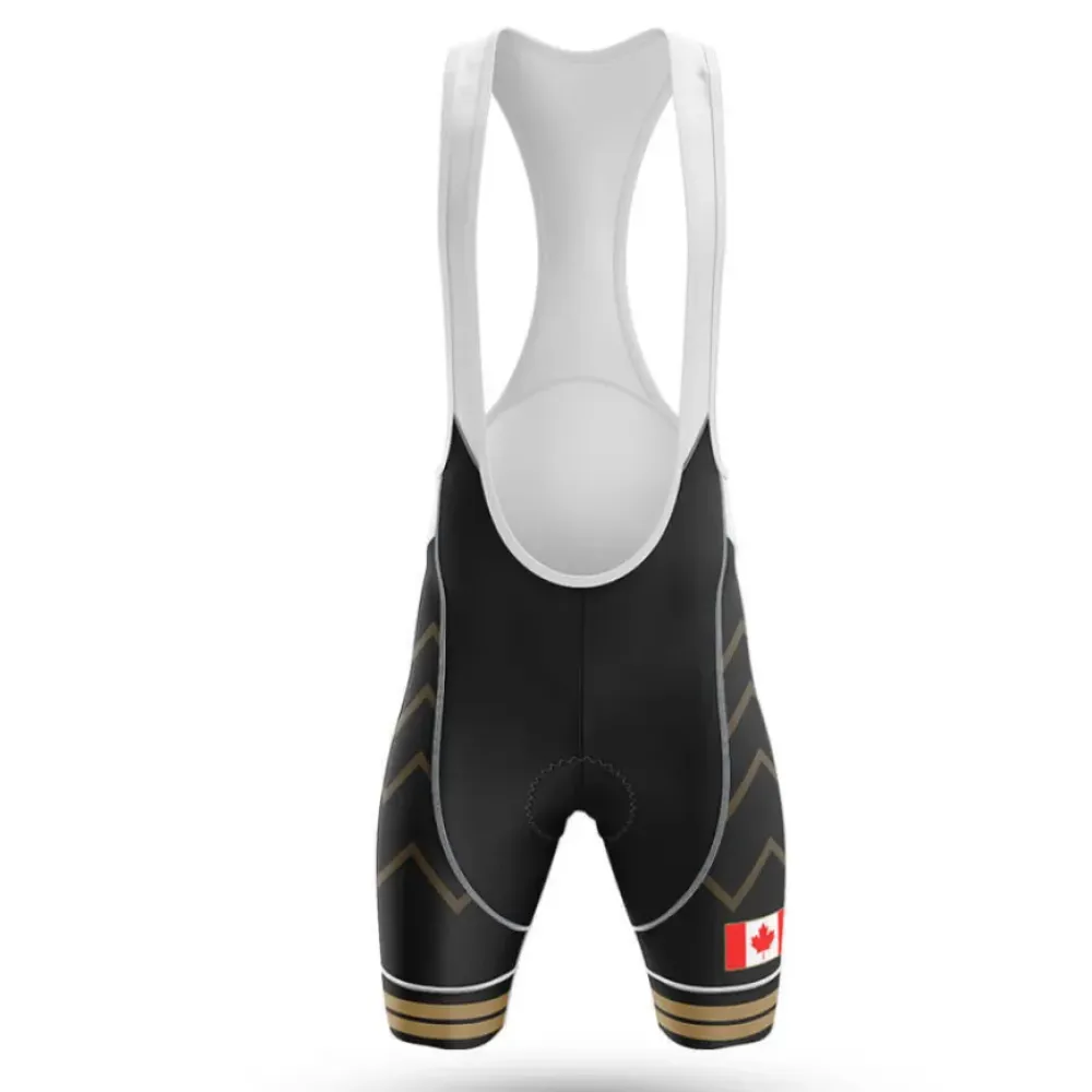 Canada V17 Cycling Bibs Canadian Flag Black/Gold/White