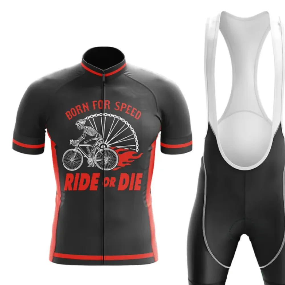 Ride Or Die Cycling Kit Full Set Ver.2 Born For Speed Black/Red/White