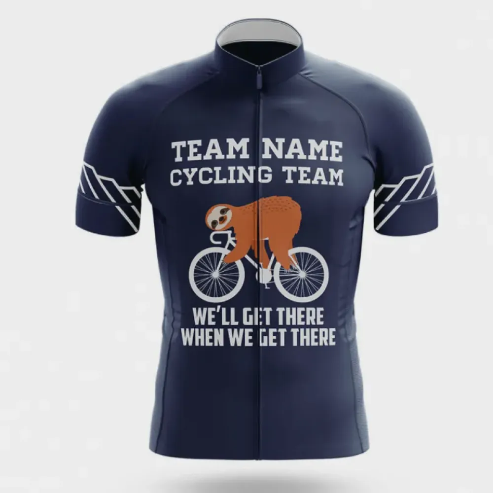 Custom Team Name G1 Cycling Jersey Navy/White/Brown