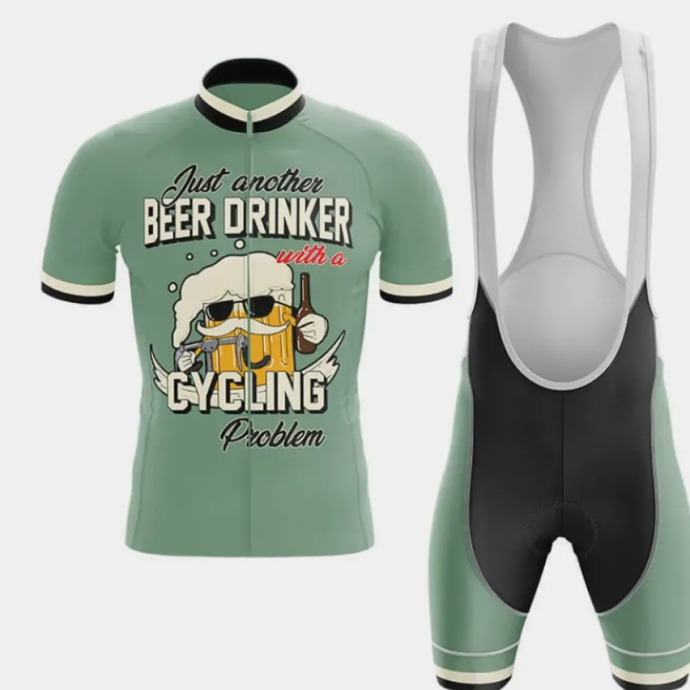Beer Drinker Cycling Kit Just Another Problem Green/Black/White