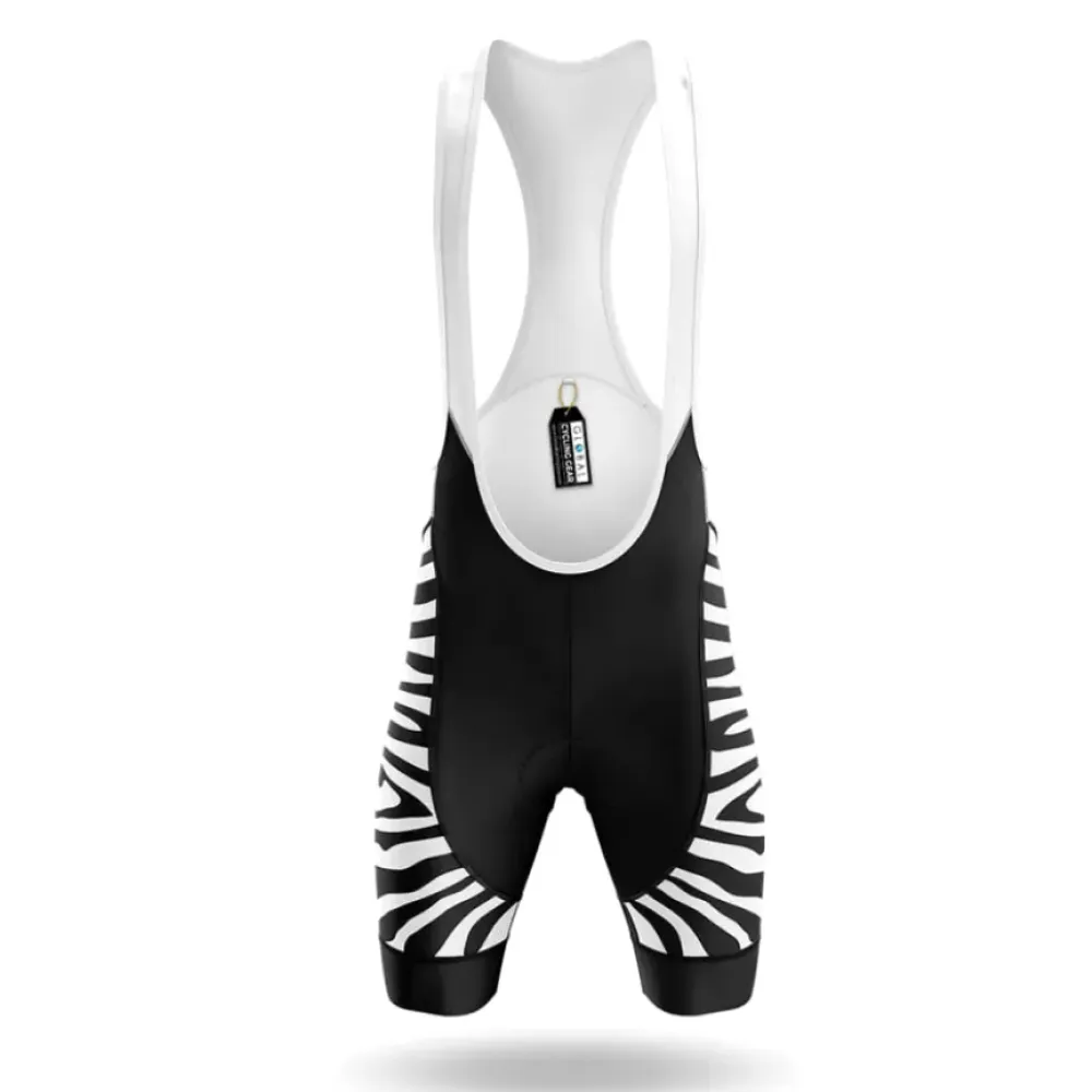 Cycling Bibs Zebra Print Black/White/Gray