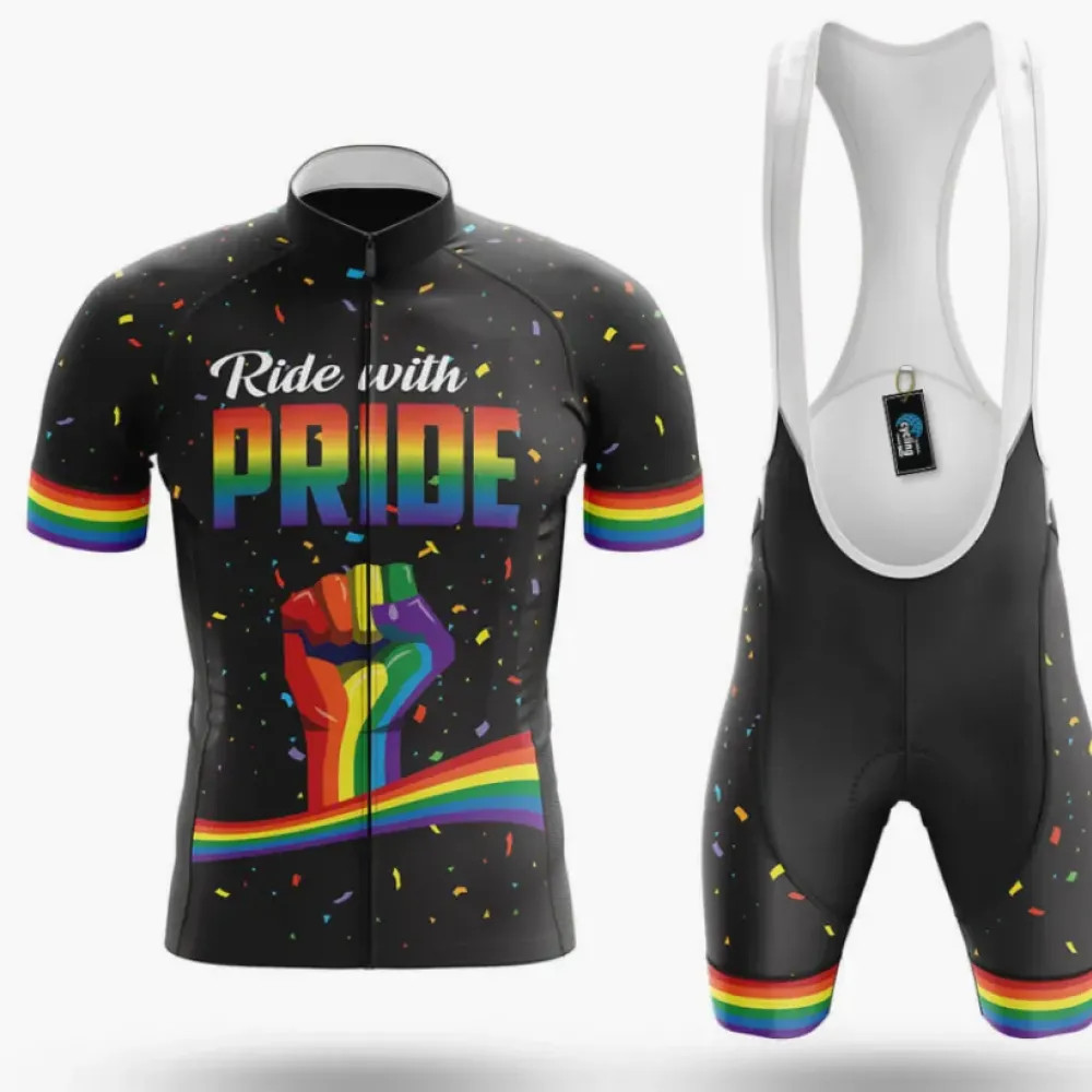 Cycling Kit Pride Rainbow Black/Purple/White
