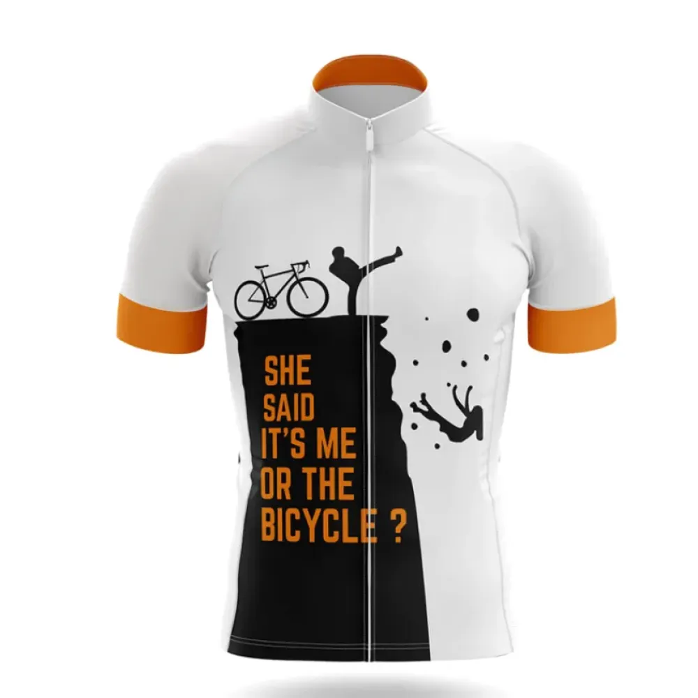 Cycling Jersey She Said White/Orange/Black