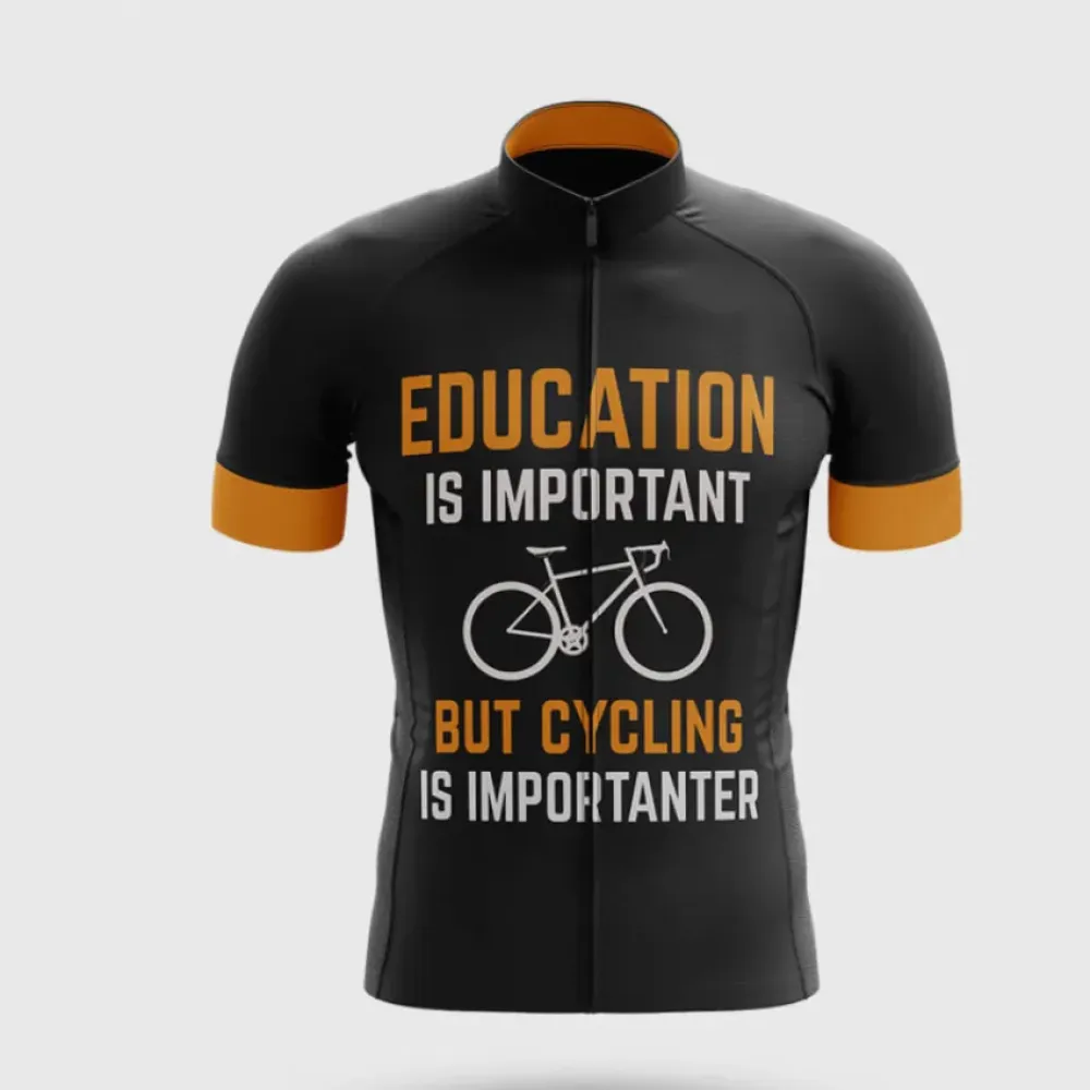 Cycling Important Jersey Black/Orange/White