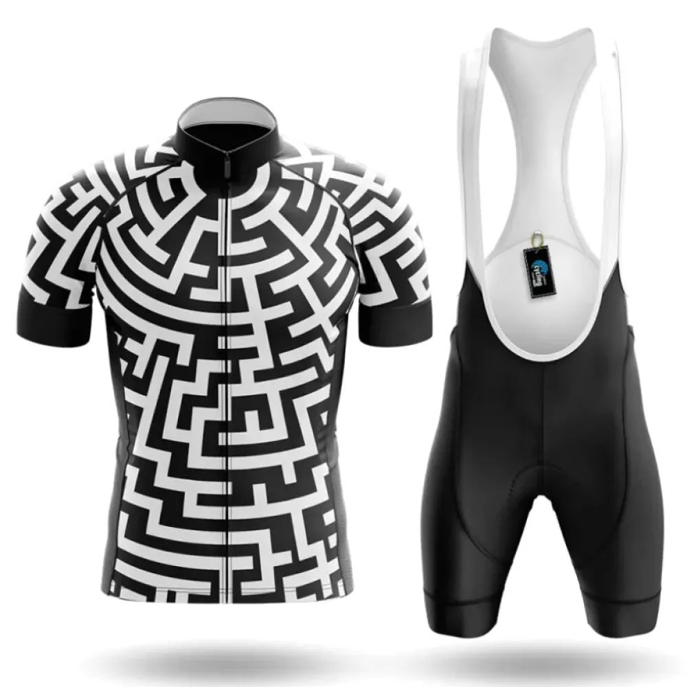Cycling Kit Maze Geometric Black/White/Silver