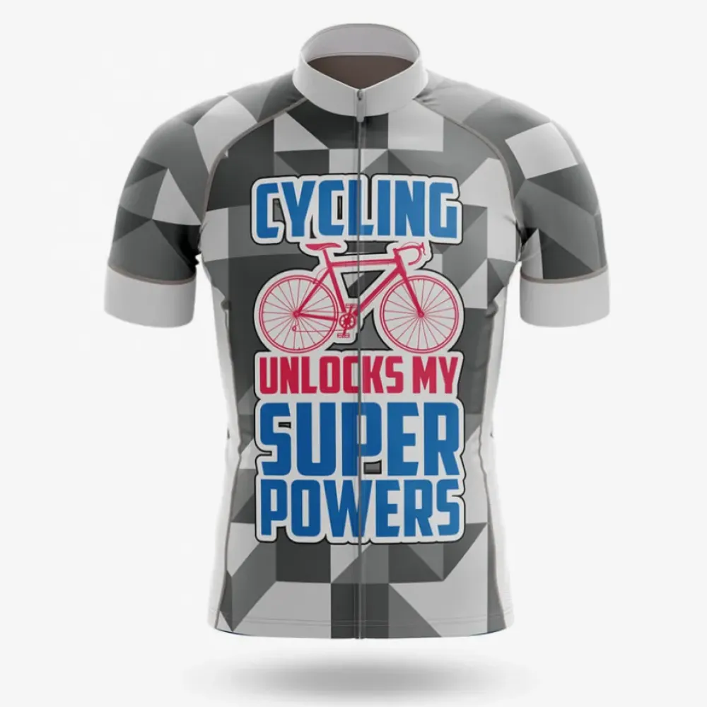 Superpowers Cycling Jersey Cycling Gray/Red/Blue