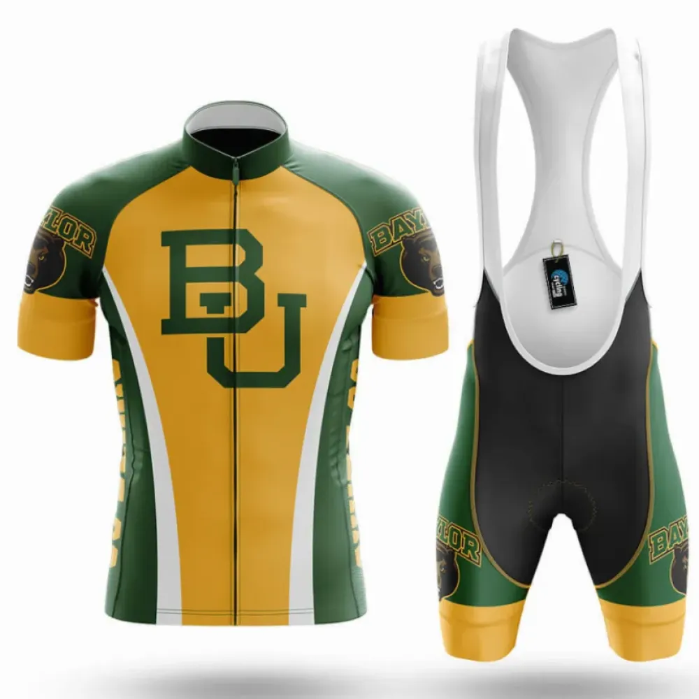 Baylor University Cycling Kit Full Set Feature Green/Yellow/White