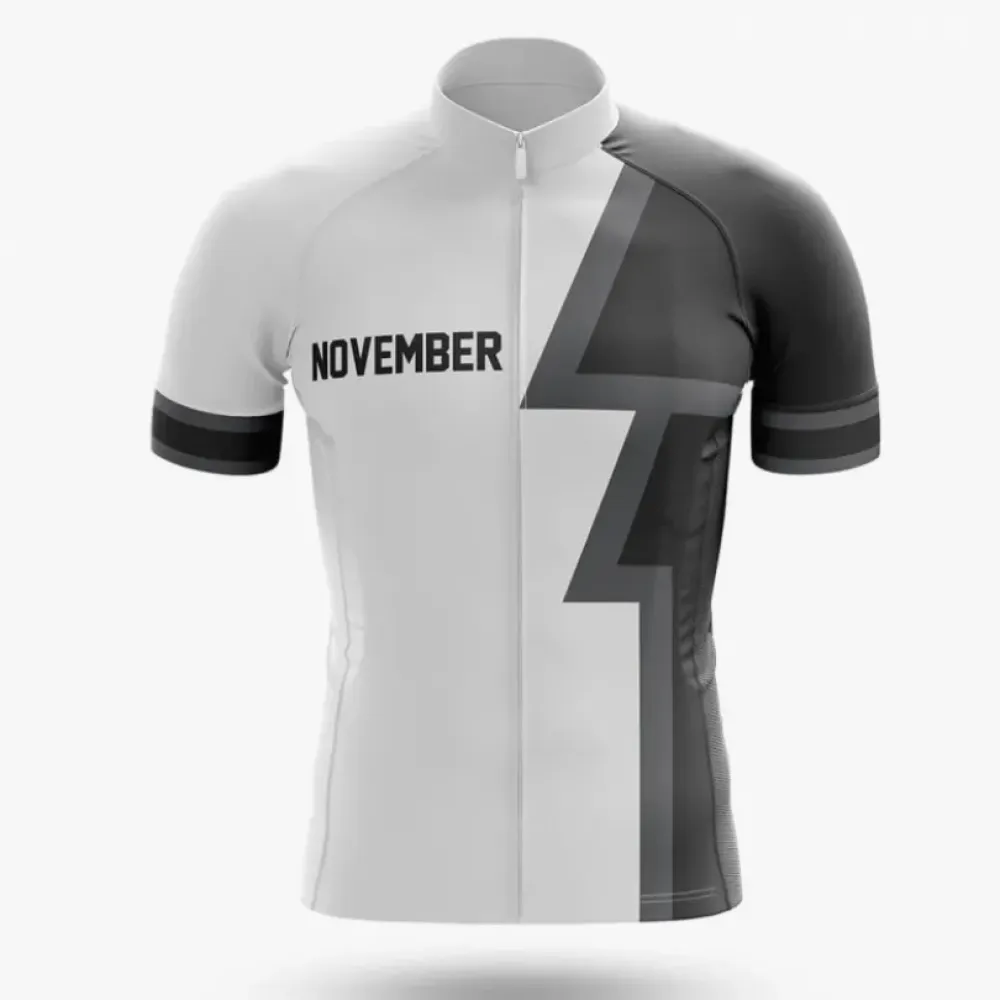 November Cycling Jersey Modern White/Black/Grey