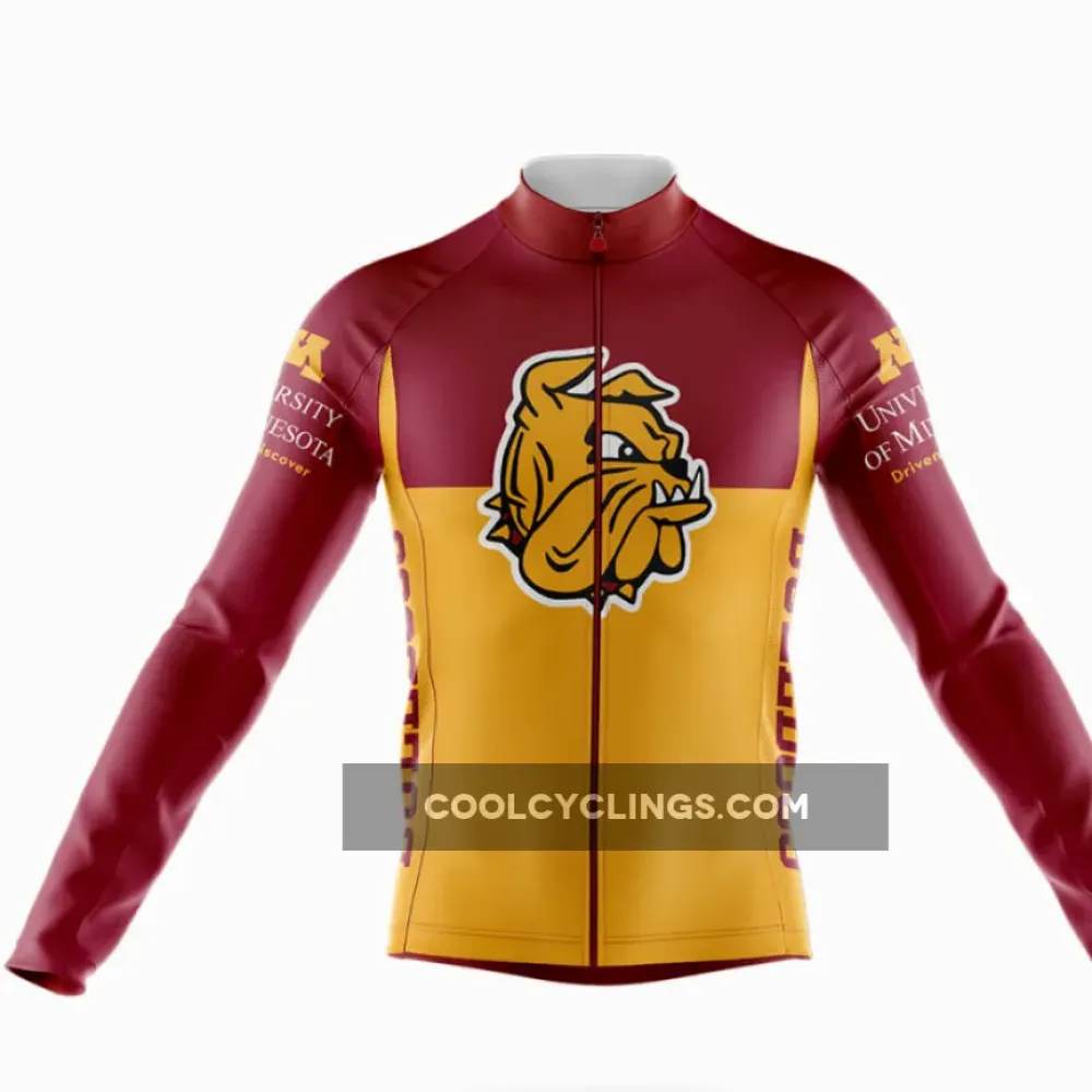 University of Minnesota Duluth Long Sleeve Cycling Jersey Maroon/Gold/White