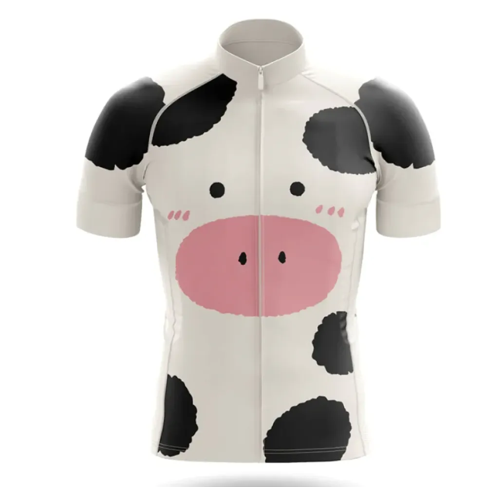 Cow Cycling Jersey Cute Black/White/Pink