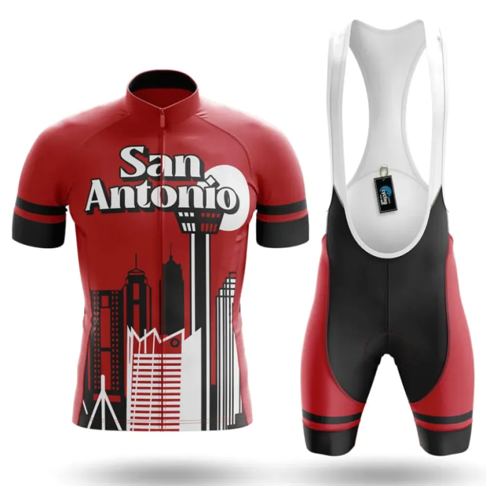 San Antonio TX Cycling Kit Full Set Red/Black/White