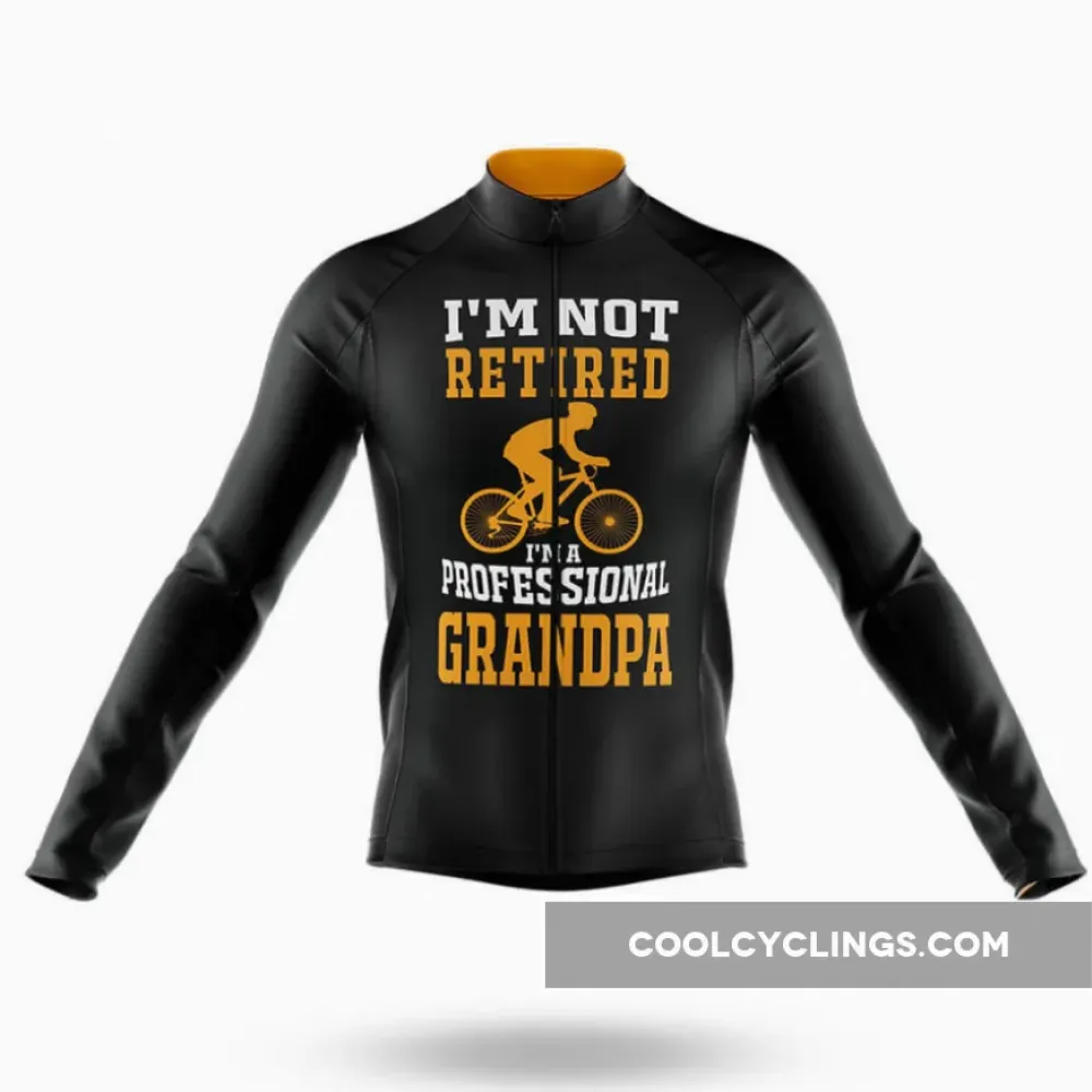 Professional Grandpa Long Sleeve Cycling Jersey Black/Yellow/Orange