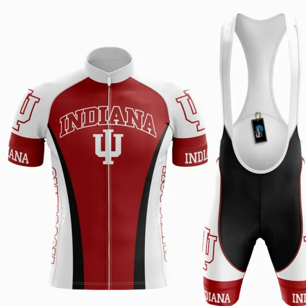 Indiana University Bloomington Cycling Kit Full Set Feature Red/White/Black