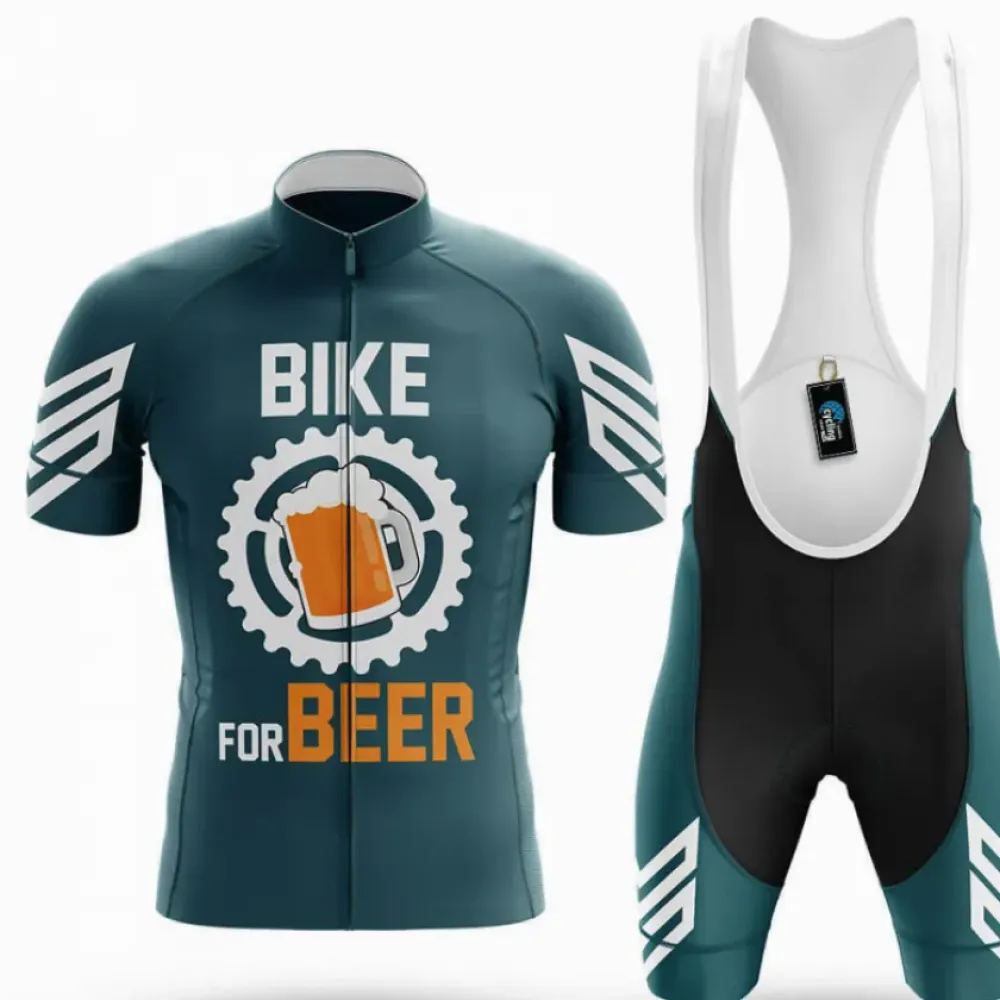 Cycling Kit Bike For Beer Green/Teal/White