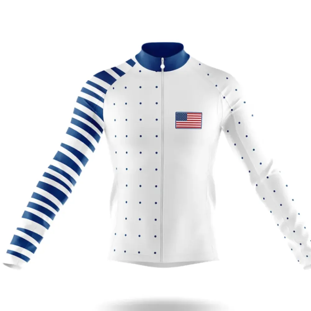 USA S20 Long Sleeve Cycling Jersey Navy/White/Grey