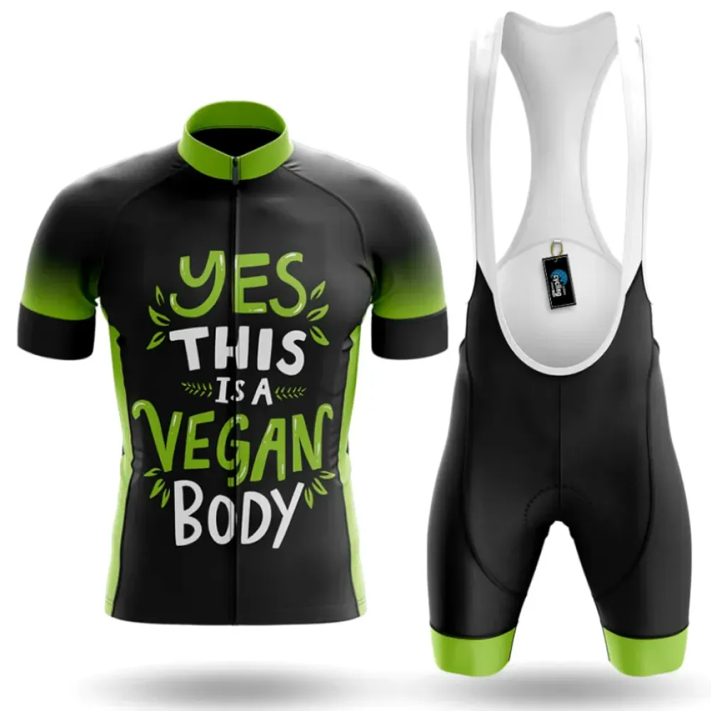 Cycling Kit Vegan Fitness Black/Green/White