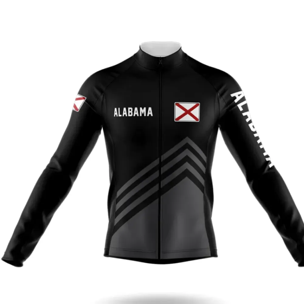 Alabama S4 Long Sleeve Black/Red/Grey Cycling Jersey